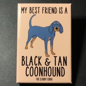 Black & Tan Coonhound Magnet, Handmade Dog Gifts
